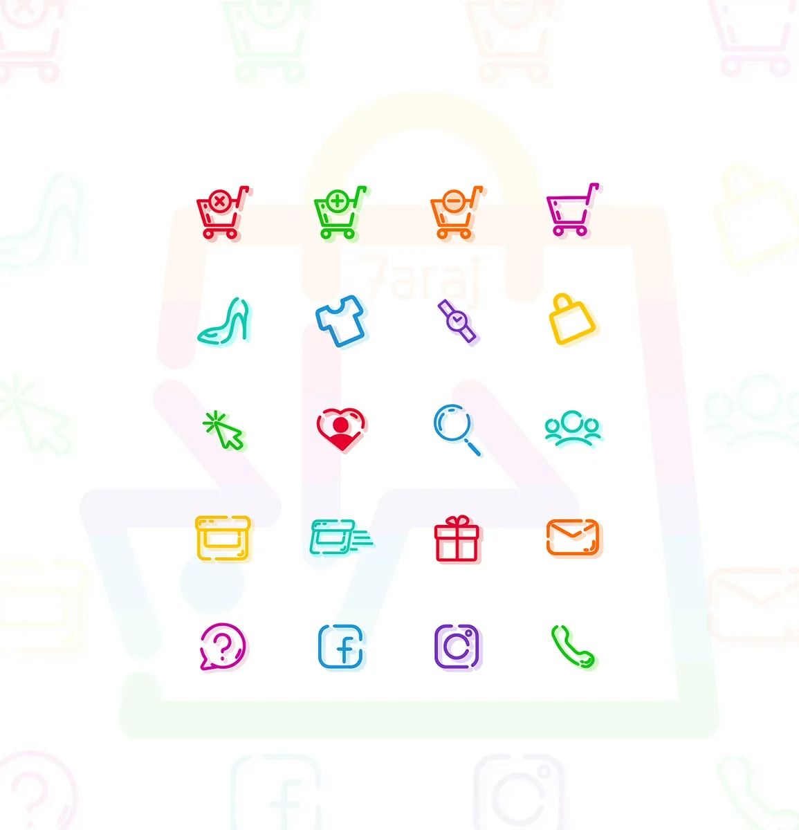 Haraj / 7araj — App icon and interface icon system — Saudi Arabia
