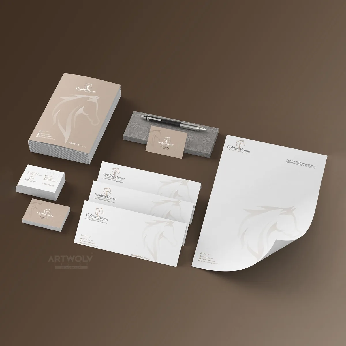 Golden Horse Technical Services L.L.C — Brand application across physical touchpoints — Dubai — United Arab Emirates
