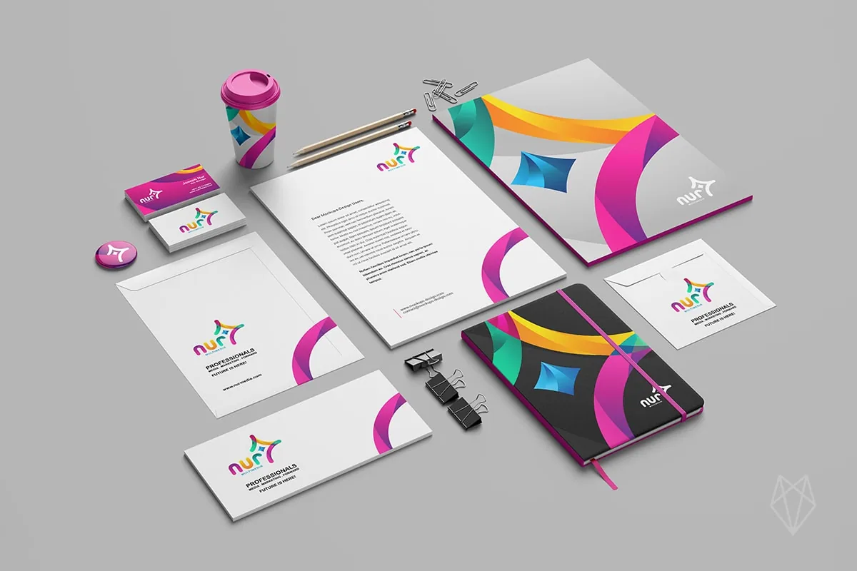 NUR Media — Corporate identity system across business touchpoints — Dubai — United Arab Emirates