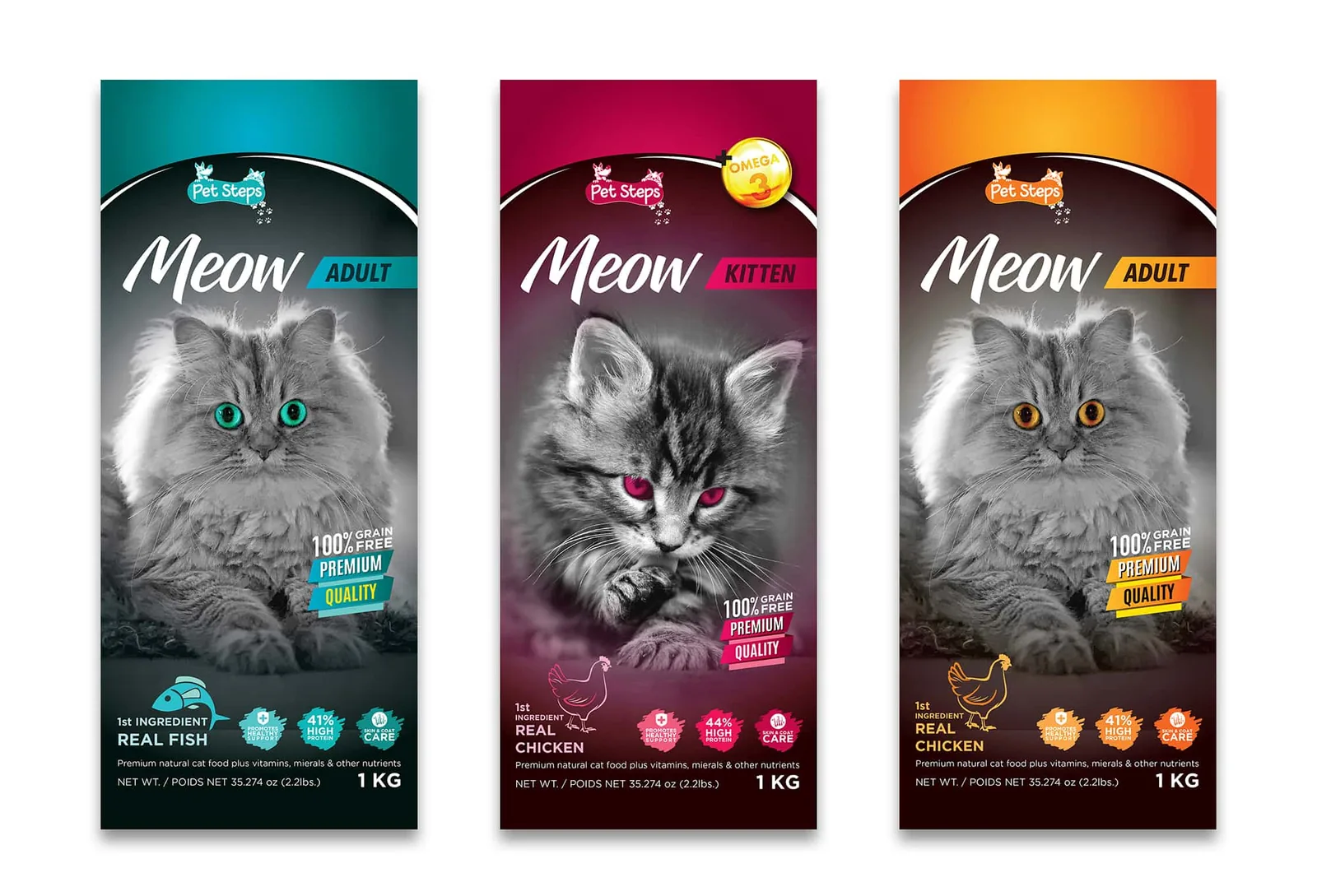 Pet Steps / Infinity International Trading — Product packaging and range application — Saudi Arabia & Türkiye
